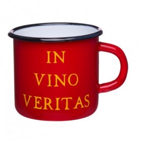 Кружка емальована червона з обмоткою Go Zee "In Vino Veritas"