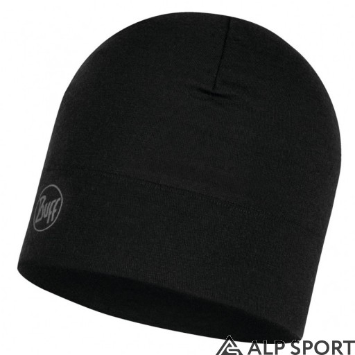 Шапка BUFF® Midweight Merino Wool Hat solid black