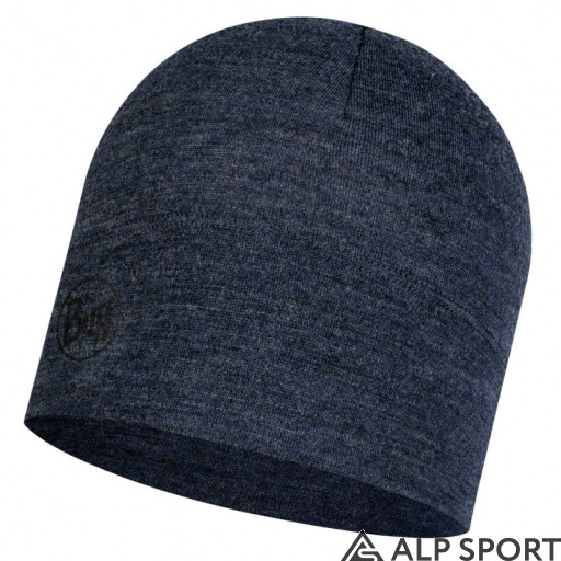 Шапка BUFF® Midweight Merino Wool Hat night blue melange