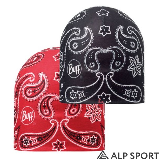Шапка двостороння BUFF® Microfiber Reversible Hat cashmere red-black